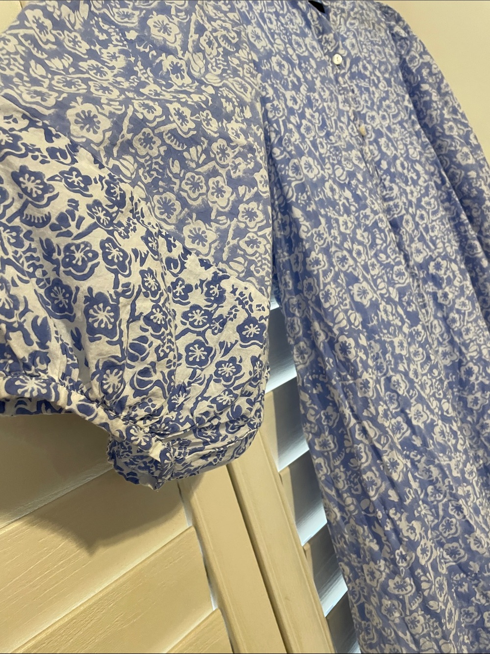 Light Blue Floral Button-Front Maxi Dress by Lucky Brand - Picture 6 of 9